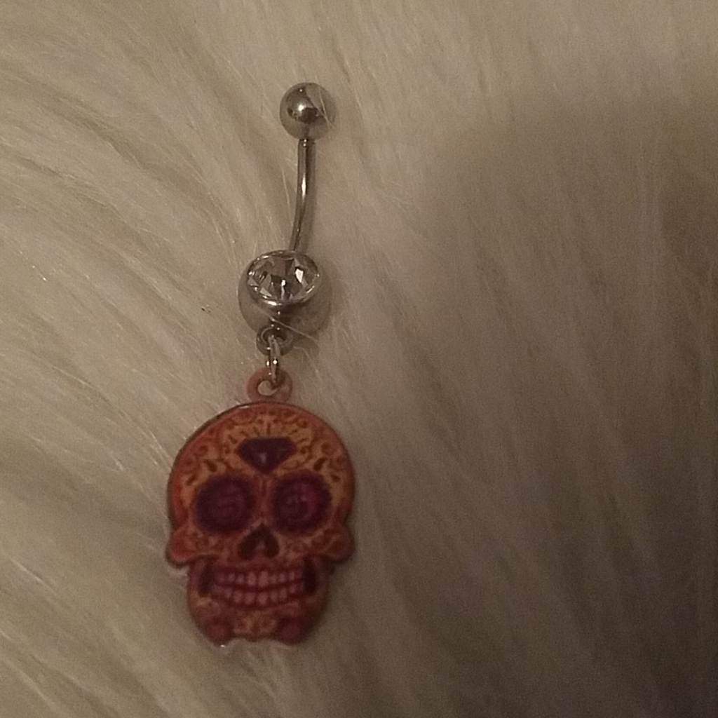 Sugar Skull Dangle Belly Ring Sugar Skull Dangle Belly Ring